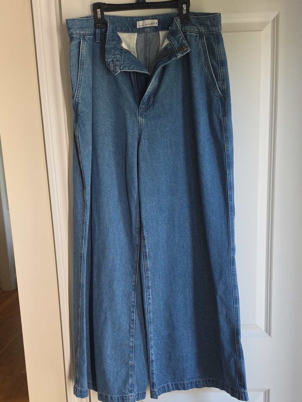 Loft Women's Wide-Leg Trouser Denim Jeans - Blue